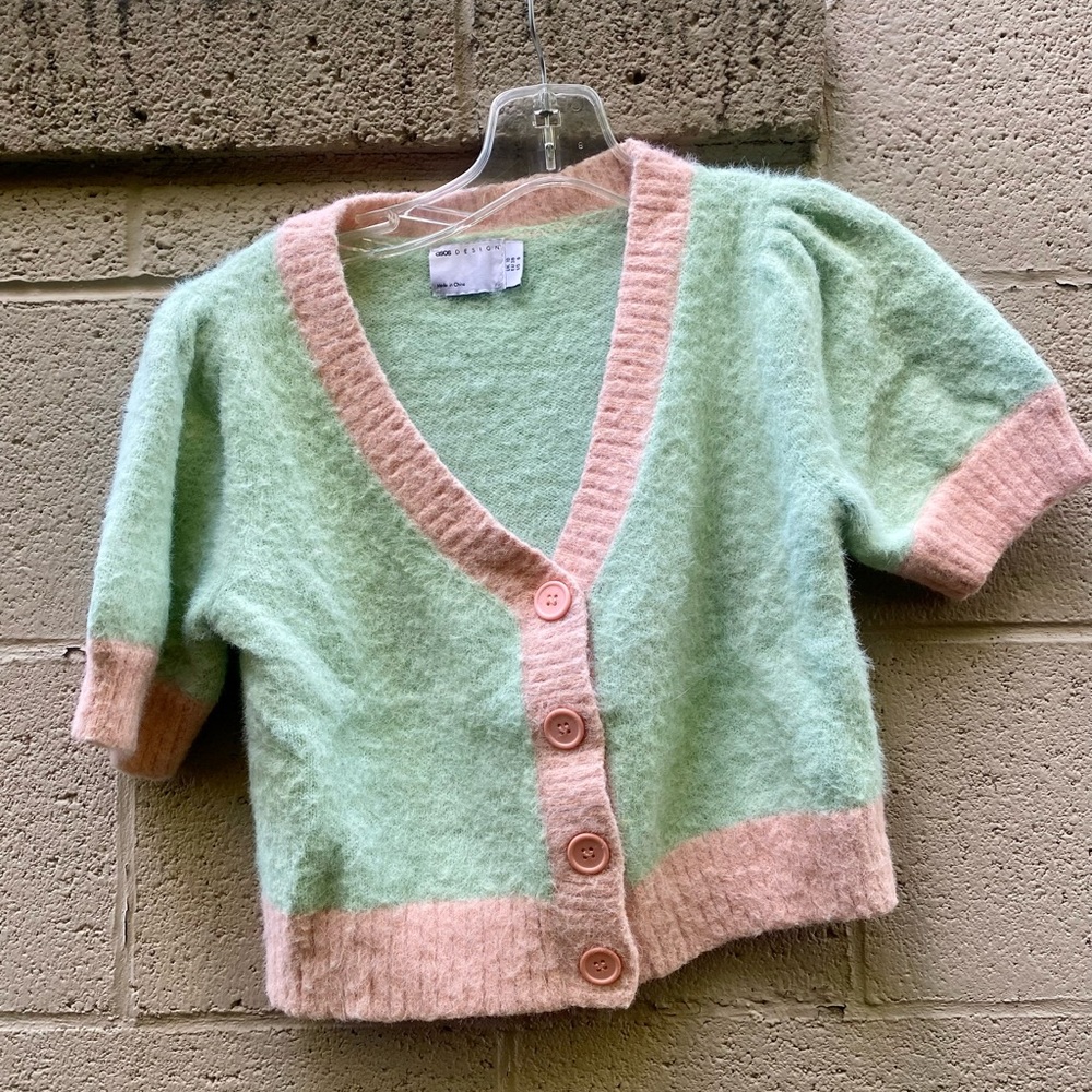 ASOS Mint Green and Peach Cardigan